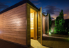Hochwertige Sauna im Garten, Premiumsauna, Finnische Dampf Sauna - modernes Cube-Sauna Haus Wien