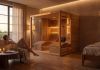 Bio sauna mit ergonomiche Bank
