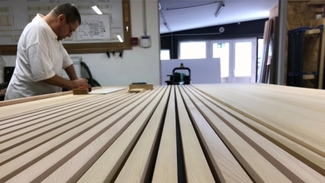 Massivholz Design-Wand Herstellung Tirol