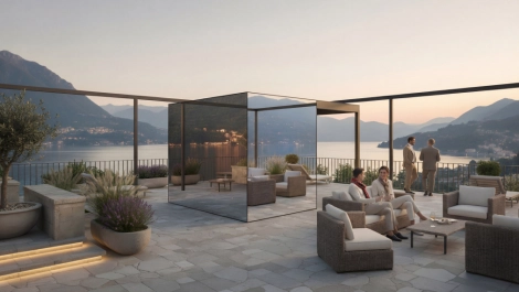 Mirror Nature Sauna mit Vordach Mirror Nature Sauna mit Vordach