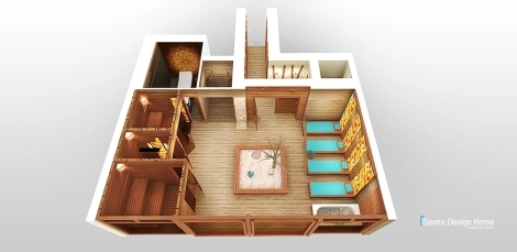 Entwurf, Wellnessbereich mit Sauna