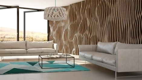 Modern Design Wand aus Massivholz Wolfberg