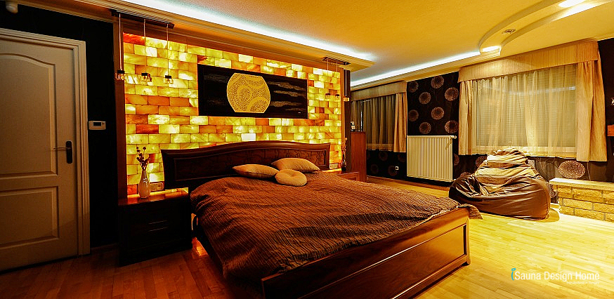 Schlafzimmer mit Himalaya Salz Therapie Wien